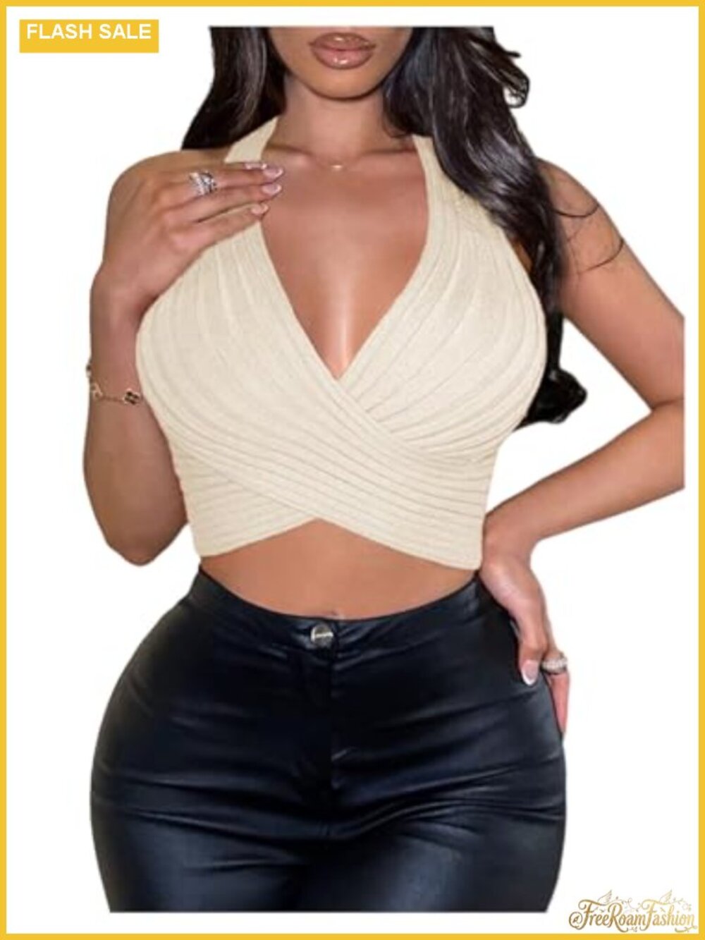 Halter Crop Top Backless Wrap Tank Rave Club